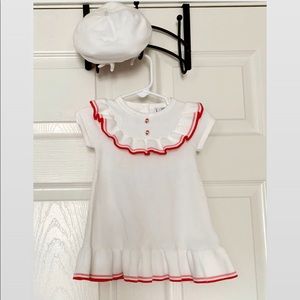 Janie & Jack sweater dress w/ matching beret(6-12)